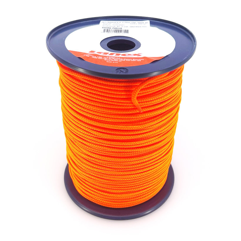 PES 3mm šnúra splietaná bez jadra farebná