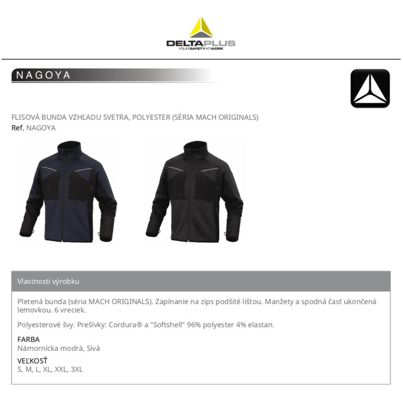 Pracovná bunda NAGOYA sivá XL