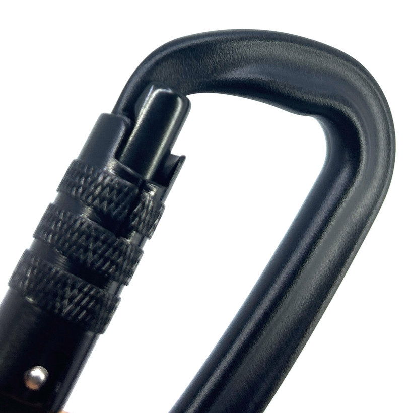 Hliníková karabína twist lock 80mm - čierna