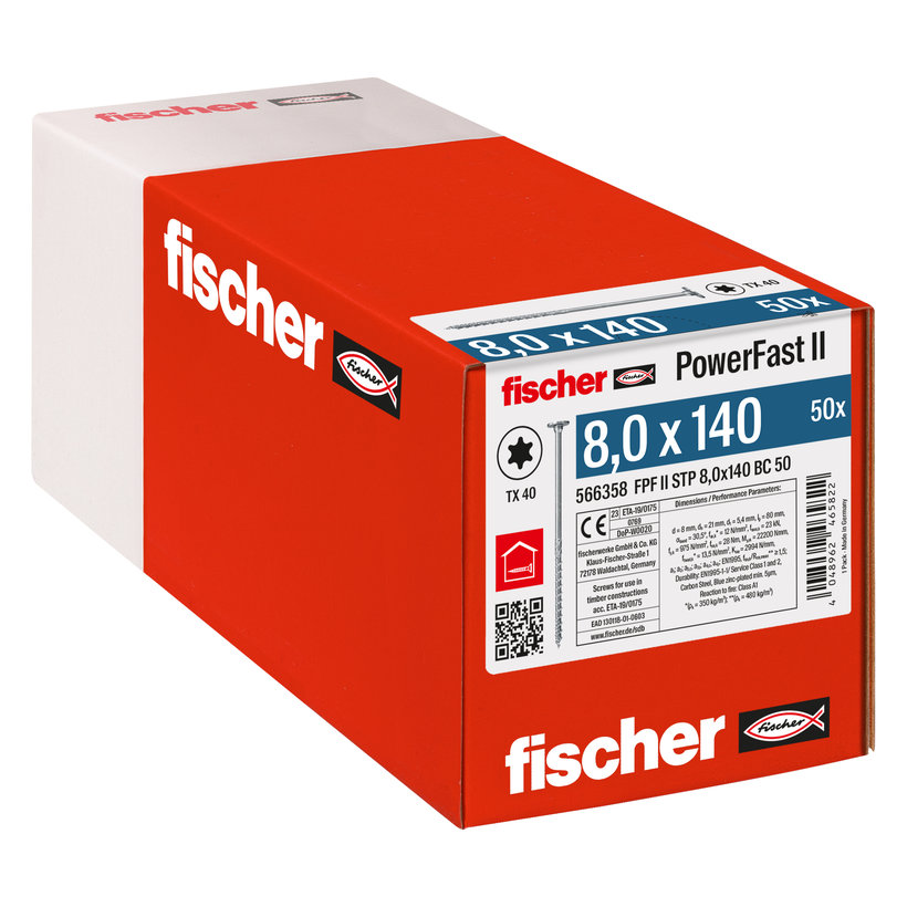 PowerFast FPF II STP 8,0x200 so stupňovitou zápustnou hlavou TX, čiastočný závit