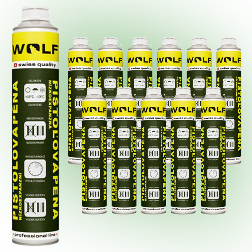 Montážna (PUR) pena pištoľová NÍZKOEXPANZNÁ 12ks MEGA PACK 750ml