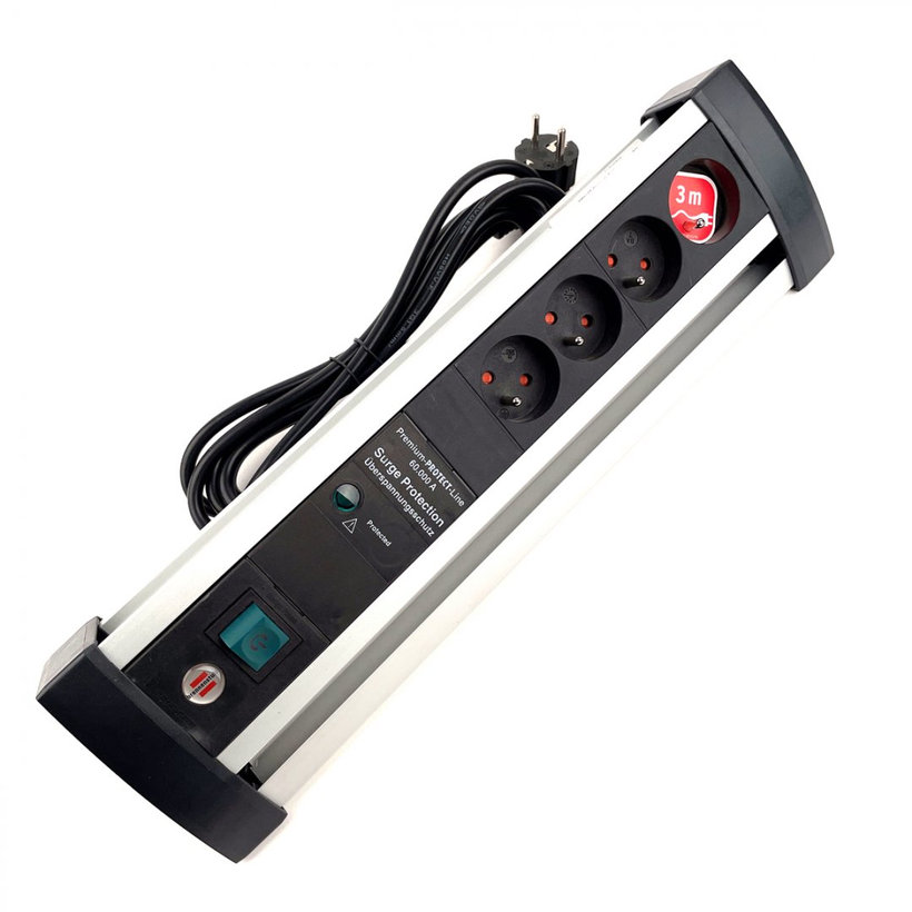 Prepäťová ochrana Office-Line 4 zásuvková čierna 1,8m