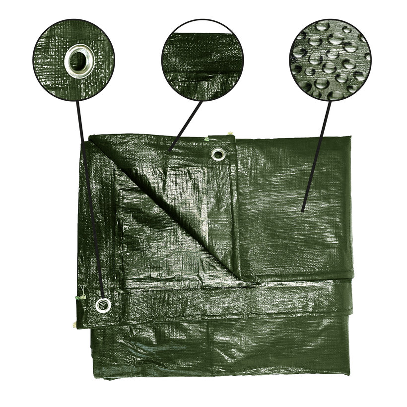 Plachta zakrývacia 5x8m tmavá zelená 65g/m²