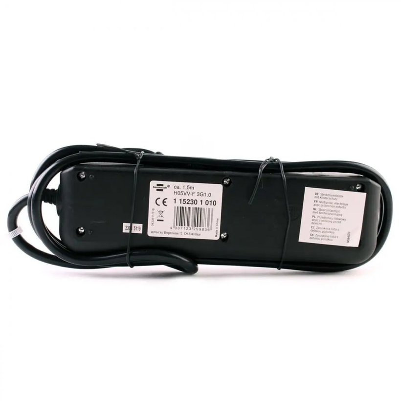 Predlžovací kábel Eco-Line, čierna 1,5m