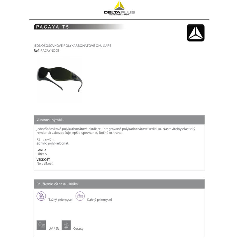 Slnečné zváračské okuliare PACAYA T5