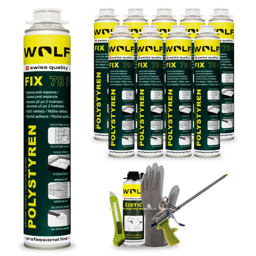 Montážne lepidlo (PUR) pištoľové - na Polystyrén - 10 ks MEGA PACK 750ml