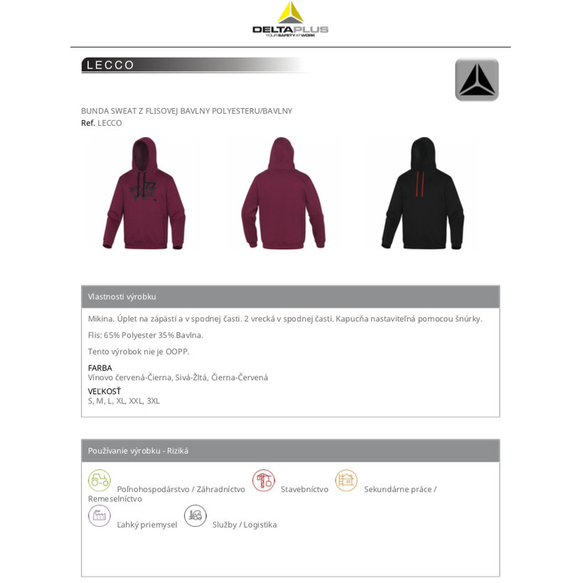 Pracovná mikina LECCO čierna L