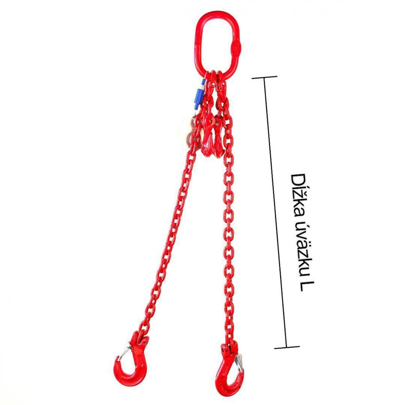 Reťazový záves oko-2 hák tr 80 so skracovačom (2,5 m, 4250/3150 kg, 10 mm)