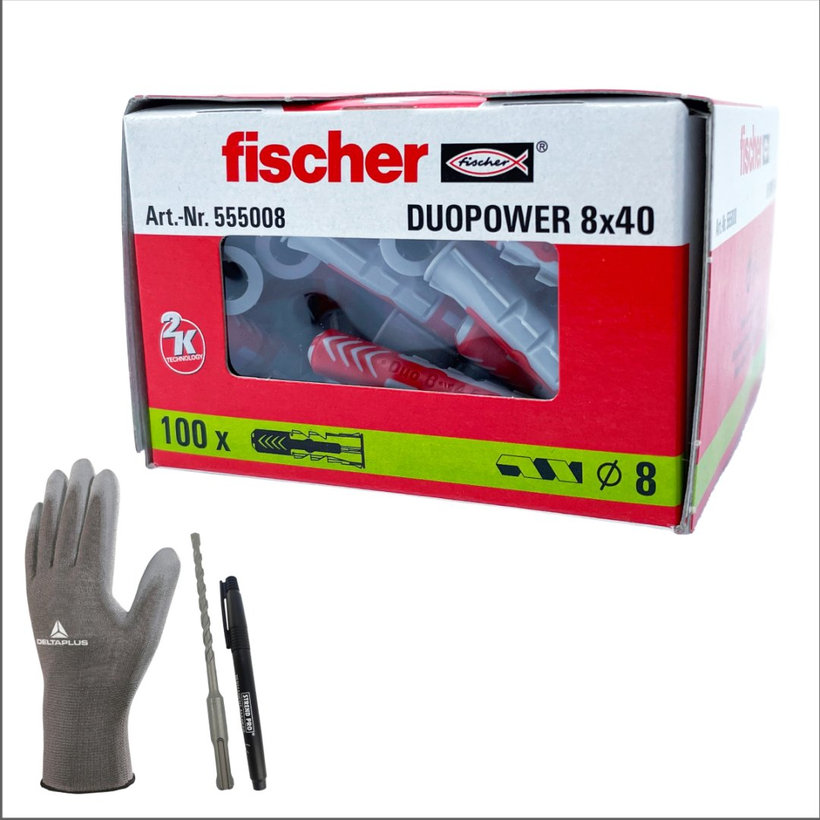 Hmoždina DuoPower - 100 ks PACK 8x40mm