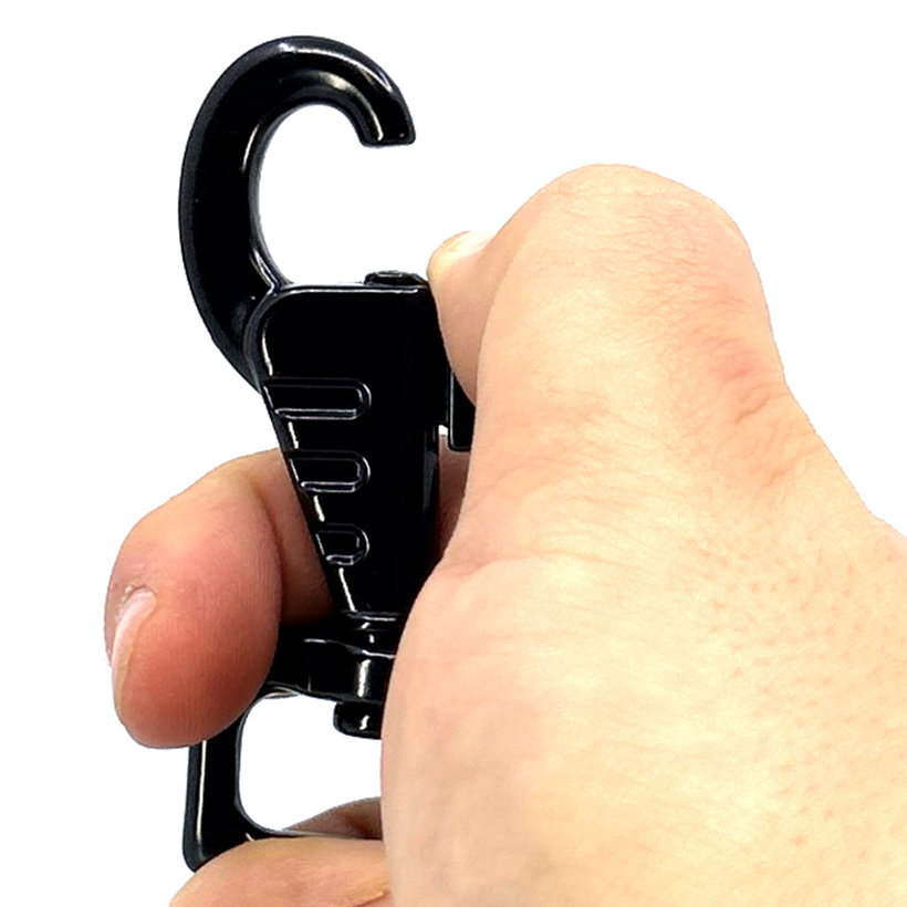 Karabína otočná s prelisom čierna 80x25mm