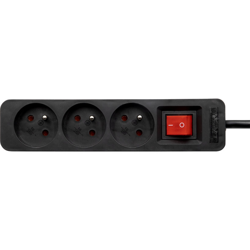 Eco-Line 3-zásuvková napájacia lišta s vypínačom – 1,5 m s vypínačom