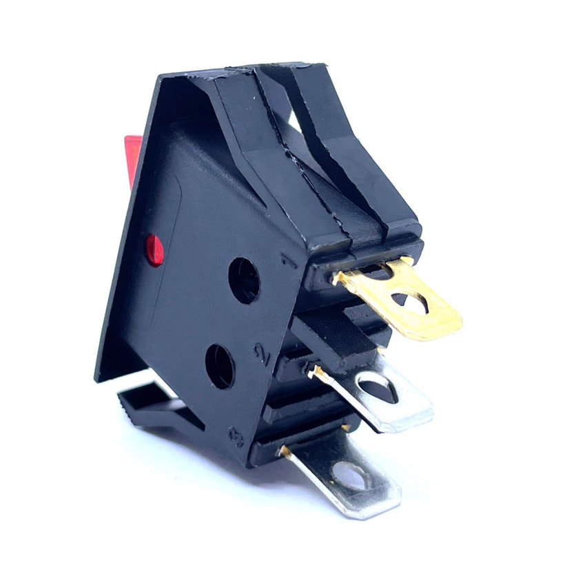 Kolískový vypínač ON-OFF červený podsvetlený, 16A, 250V