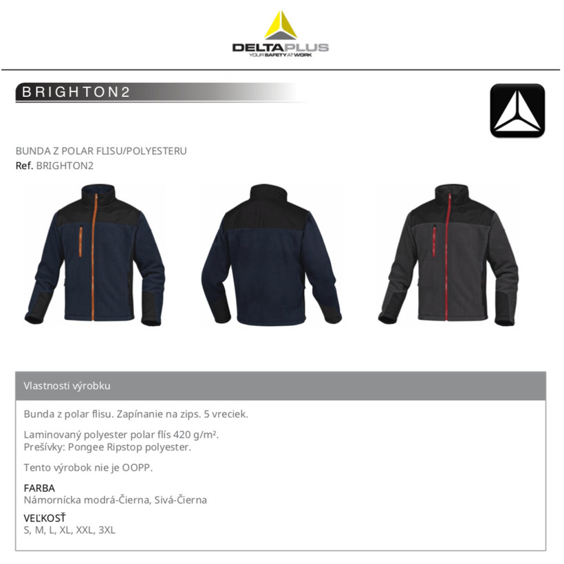 Pracovná bunda BRIGHTON2 sivá XL