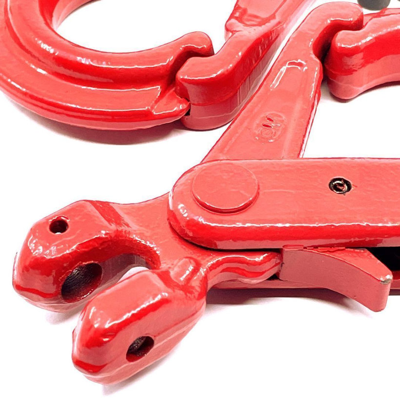 Samozaisťovací hák na reťaz s vidlicou tr 80 červený 20mm