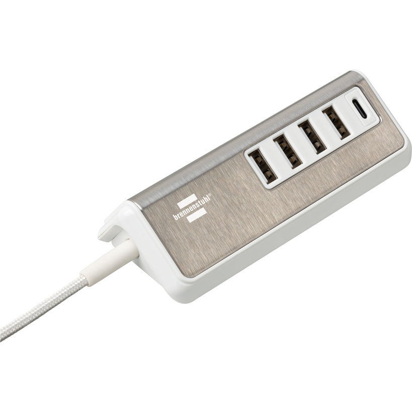 Rohová nerezová USB stanica 4× USB-A + USB-C 1,5m - 1508230