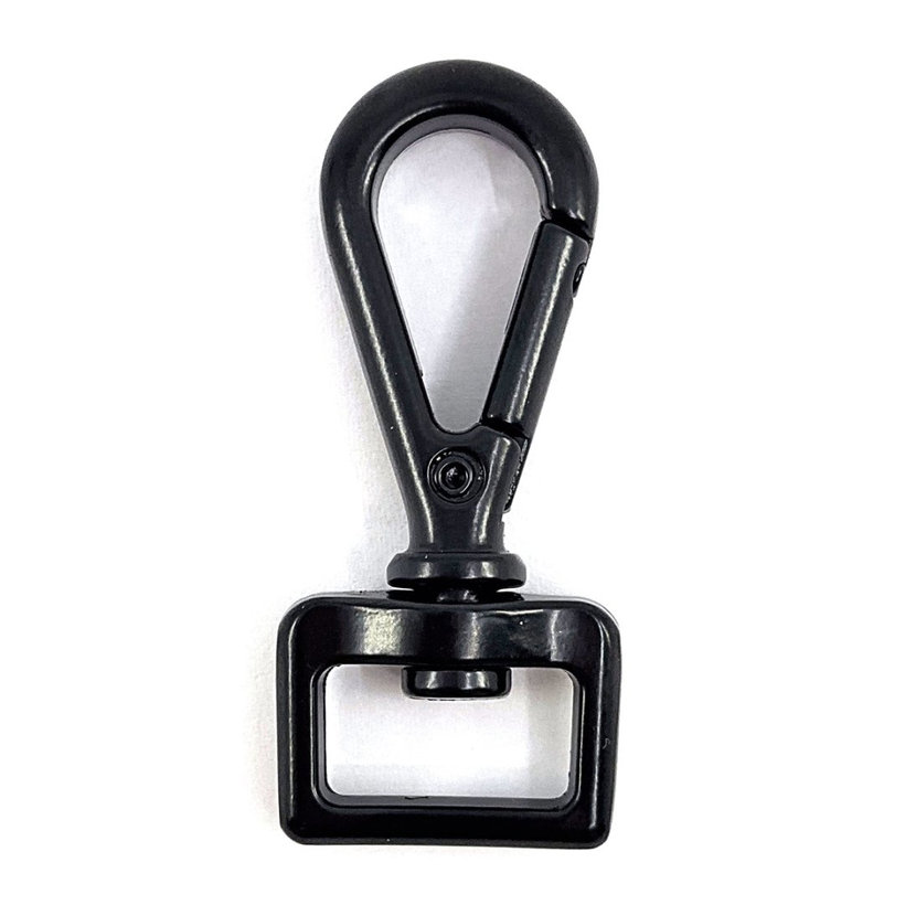 Karabína vodítková - čierna 52x16mm