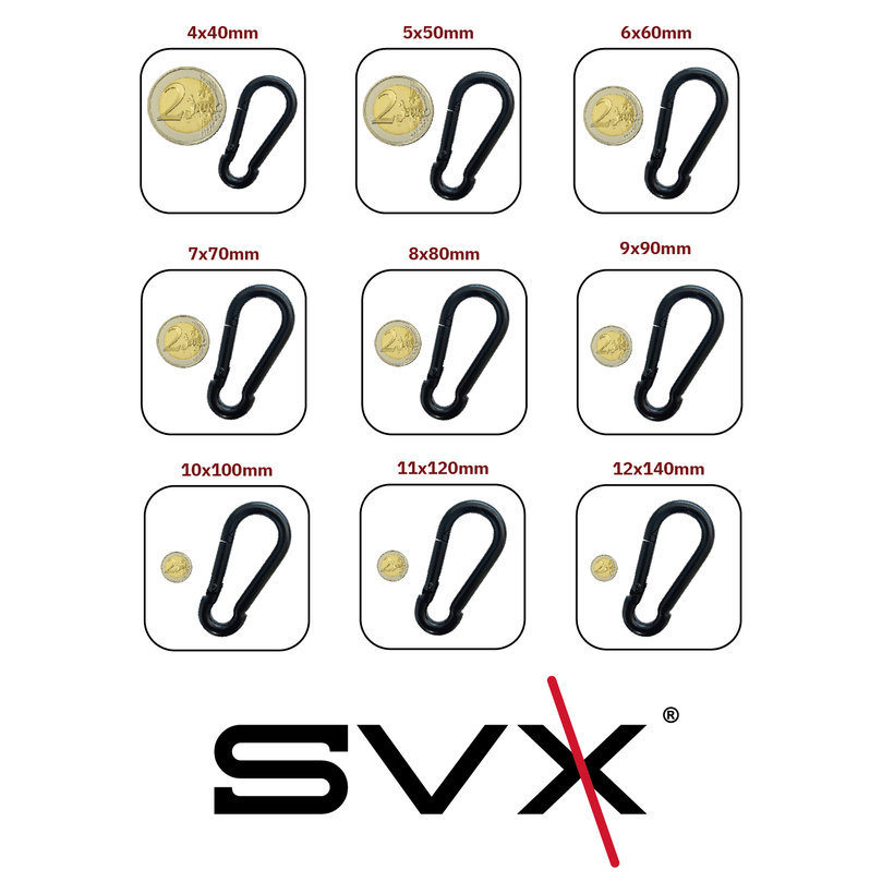 Karabína hasičská DIN 5299C červená 4mm