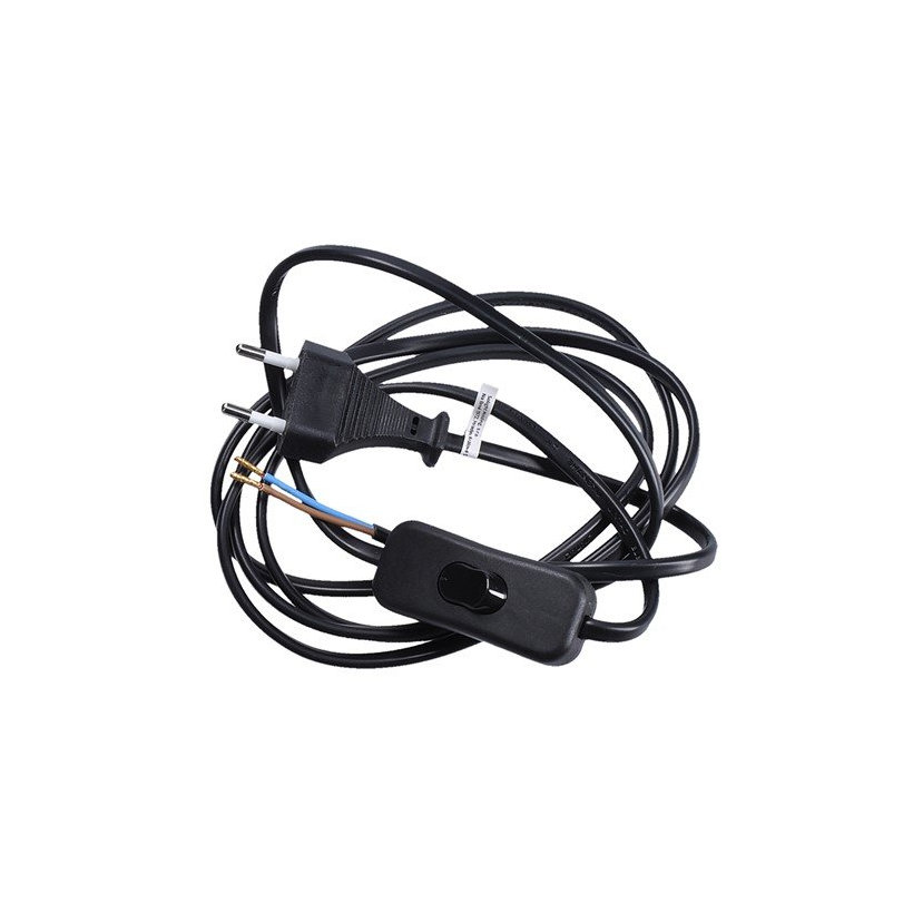 Flexo šnúra 2m 2x0,75 čierna plochá - vypínač