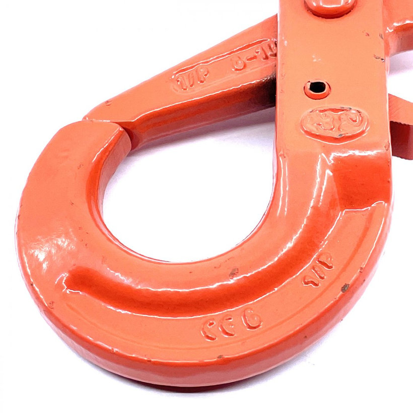 Samozaisťovací hák s okom tr 100 oranžový 10mm