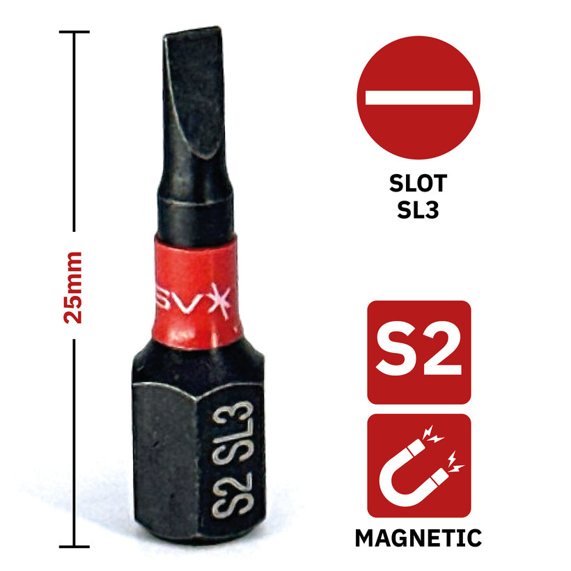 Bit magnetický SL3x25 mm