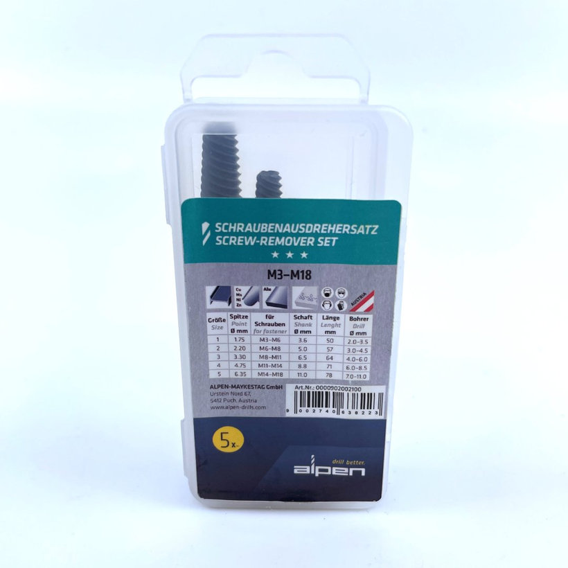 Sada vyťahovačov skrutiek M3-M18