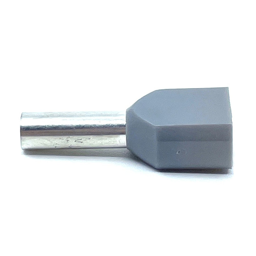 Dvojitá izolovaná káblová dutinka sivá 0,75mm²