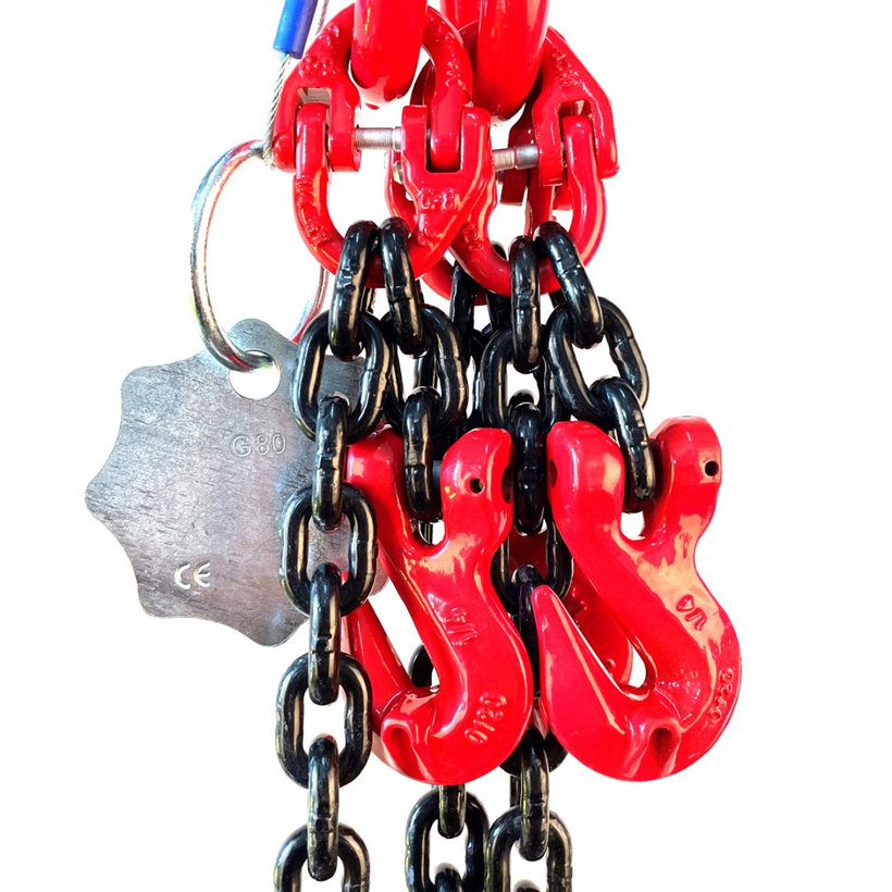 Reťazový záves oko-3 hák tr 80 so skracovačom (3,5 m, 2360/1700 kg, 6 mm, čierna)