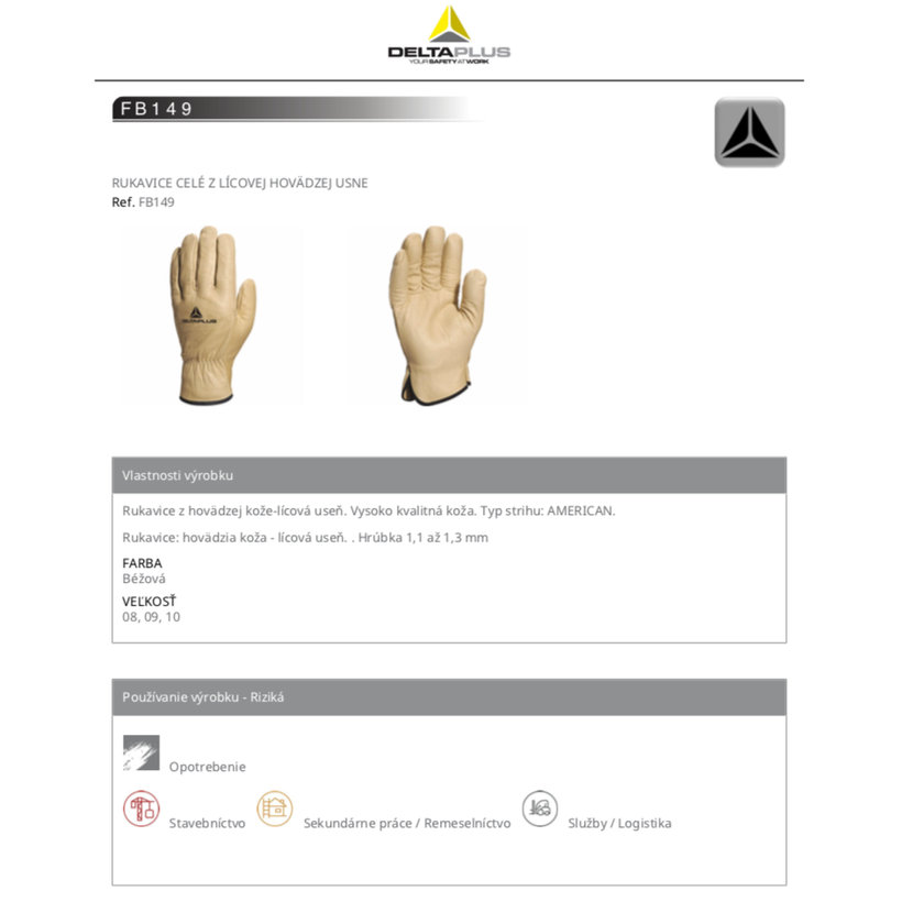 Pracovné rukavice FB149 09