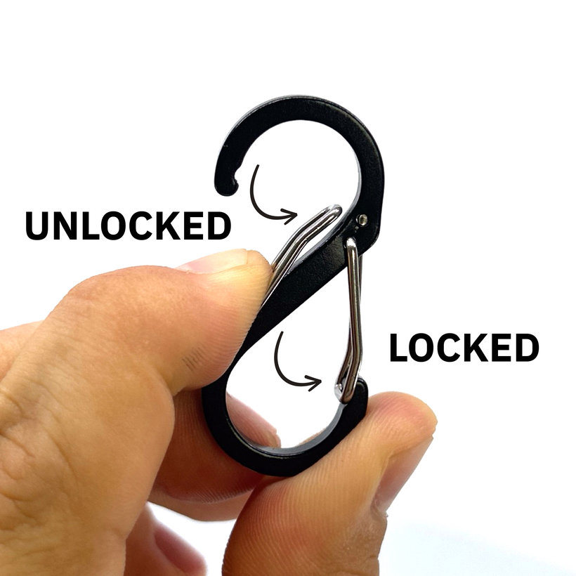 Okrasná karabína v tvare S-háku 50 mm - čierna