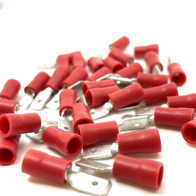 Izolované Cu lisovacie kolíky ploché červené 1,5mm²