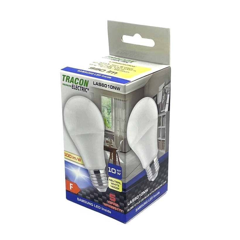 LED žiarovka guľa E27 10W - neutrálna - s chipom