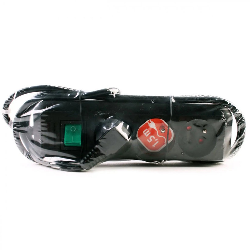 Predlžovací kábel Eco-Line, čierna 1,5m