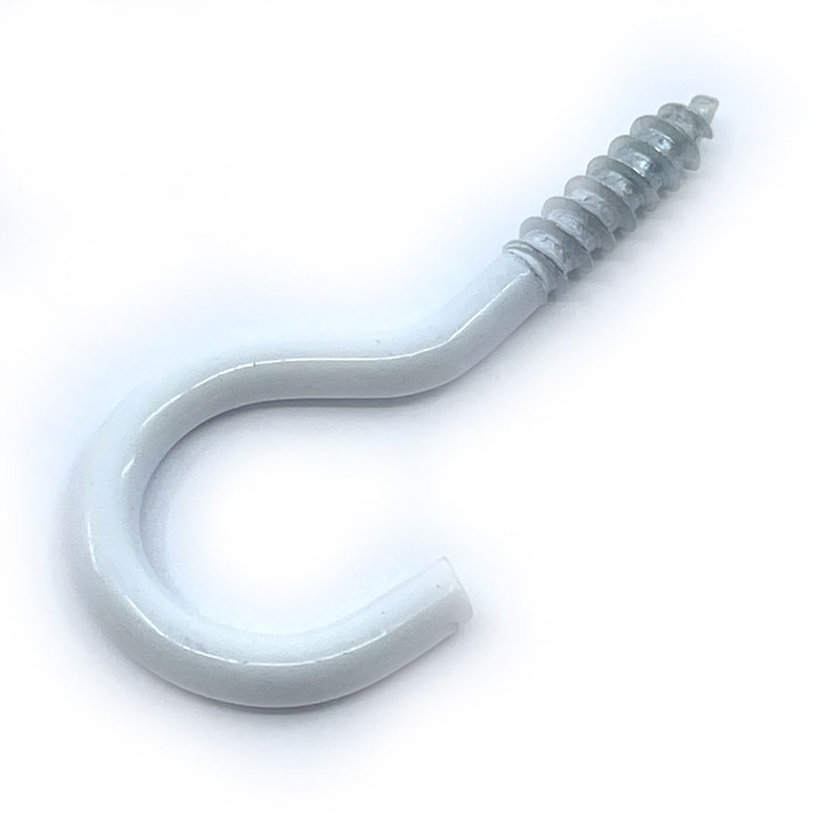 Hák s vrutom-biely lak 60mm