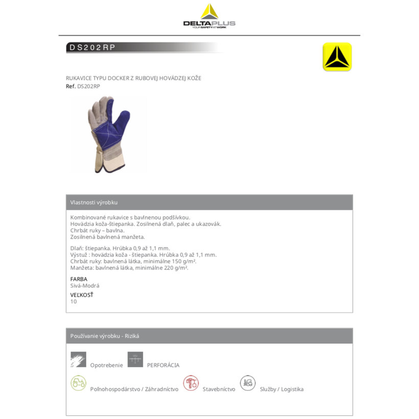 Pracovné rukavice DS202 kožené 10