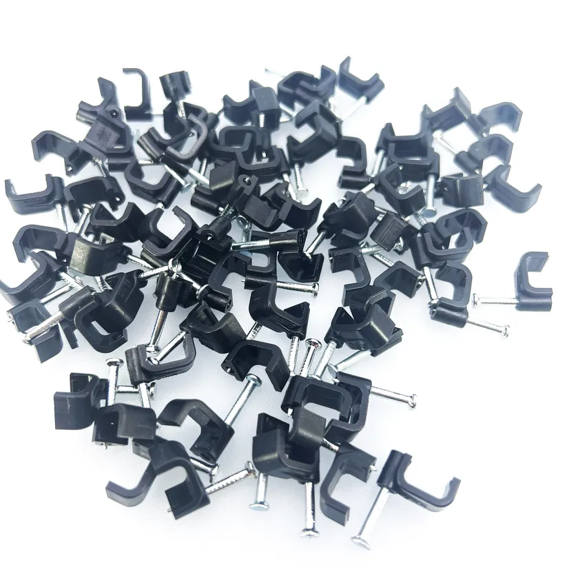 Kabelážna príchytka štvorcová čierna 10mm