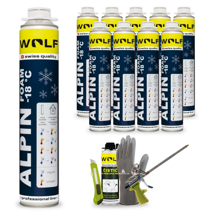 Montážna (PUR) pena pištoľová NÍZKOEXPANZNÁ - ZIMNÁ 10ks MEGA PACK 750ml