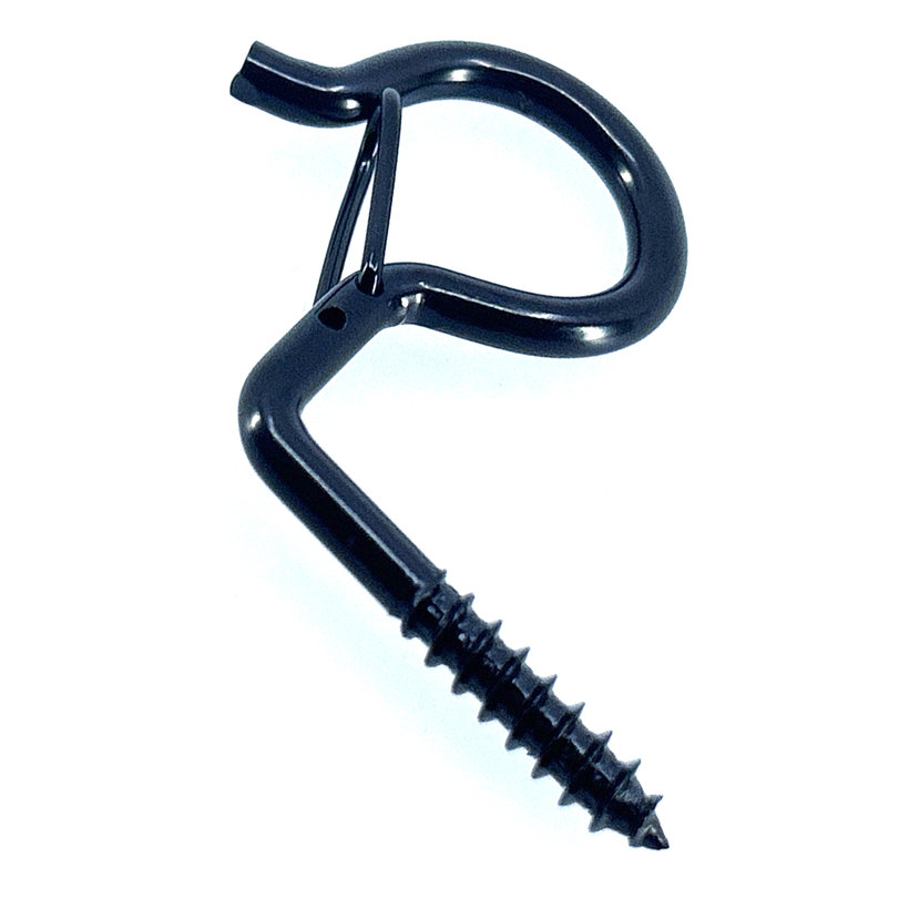 Okrasné oko s vrutom na uchytenie črepníka - čierne