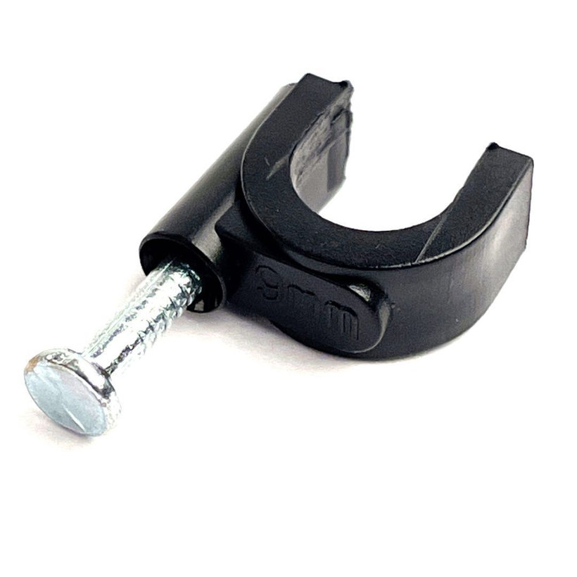 Kabelážna príchytka oválna čierna 9mm