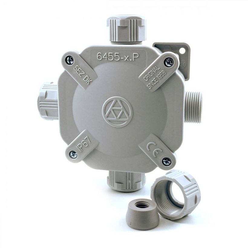 Krabica rozvodná 6455-11P/2 sivá 122x122x44,6mm