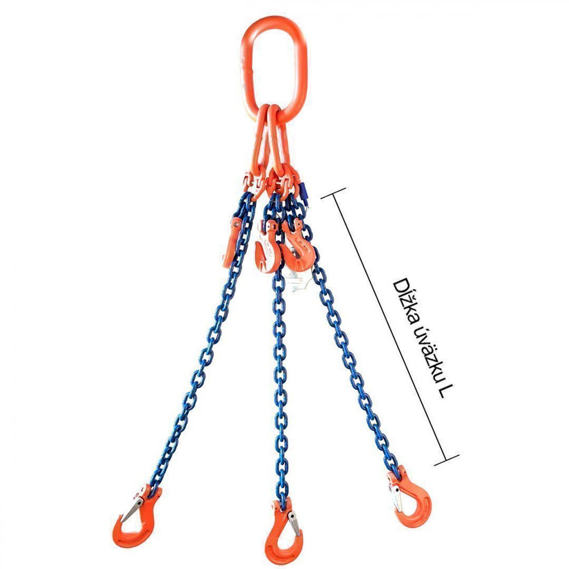 Reťazový záves oko-3 hák tr 100 so skracovačom (6 m, 21200/15000 kg, 16 mm)