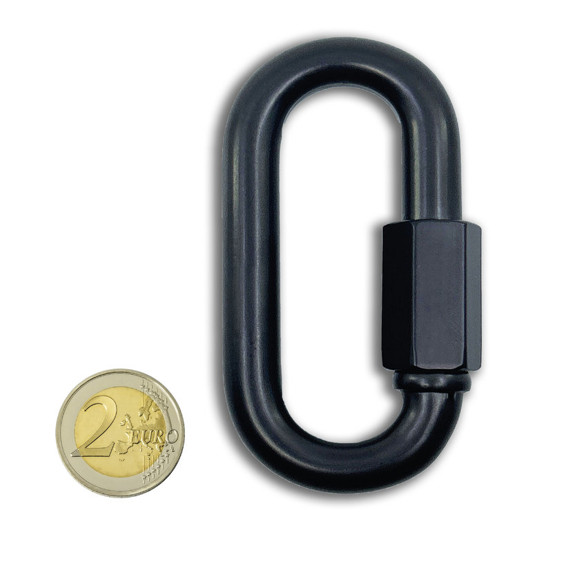 Karabína s maticou čierna 10mm