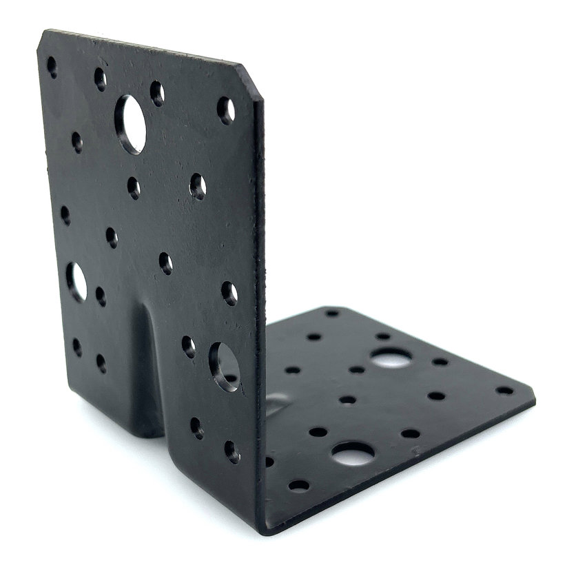 Uholník s prelisom - čierny 10ks 105x105x90x2,5mm