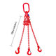 Reťazový záves oko-3 hák tr 80 so skracovačom (2,5 m, 2360/1700 kg, 6 mm, červená)