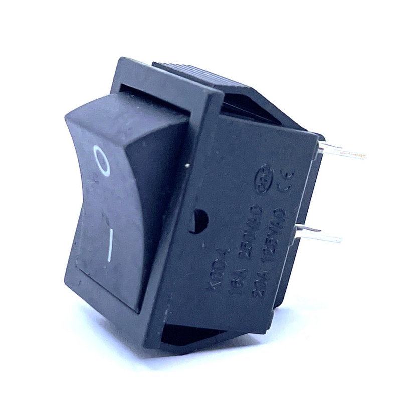 Kolískový vypínač 2-poloh. s pruž. návratom, čierny, 16A