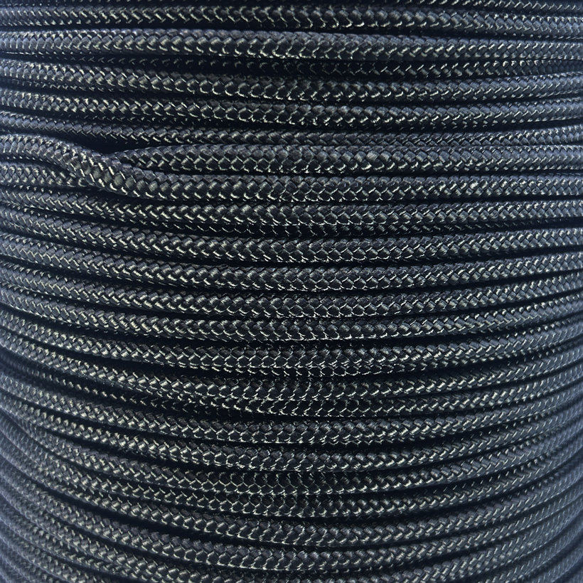 PA pletené lano s jadrom čierne 16pr 3mm
