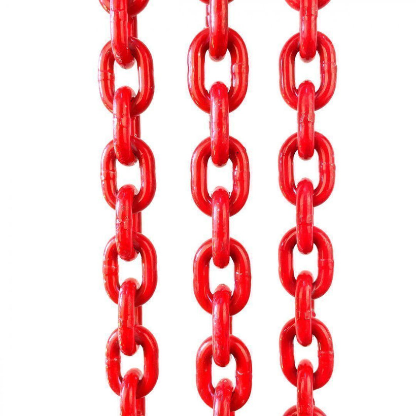 Reťazový záves oko-3 hák tr 80 so skracovačom (3 m, 4250/3000 kg, 8 mm, červená)