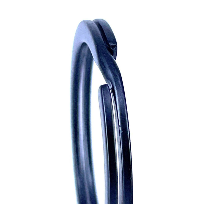 Krúžok na kľúče čierny 25mm