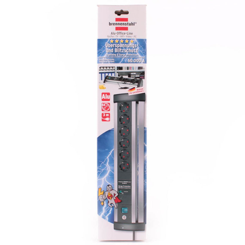 Prepäťová ochrana Office-Line 6 zásuvková čierna 3m