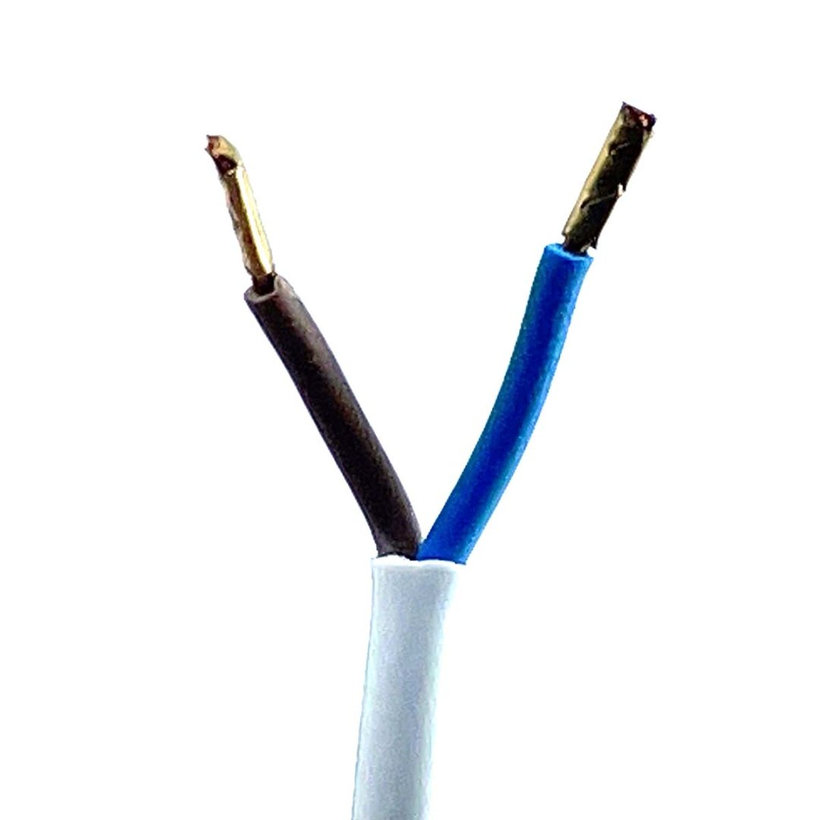 Flexo šnúra 2m 2x0,75 biela plochá