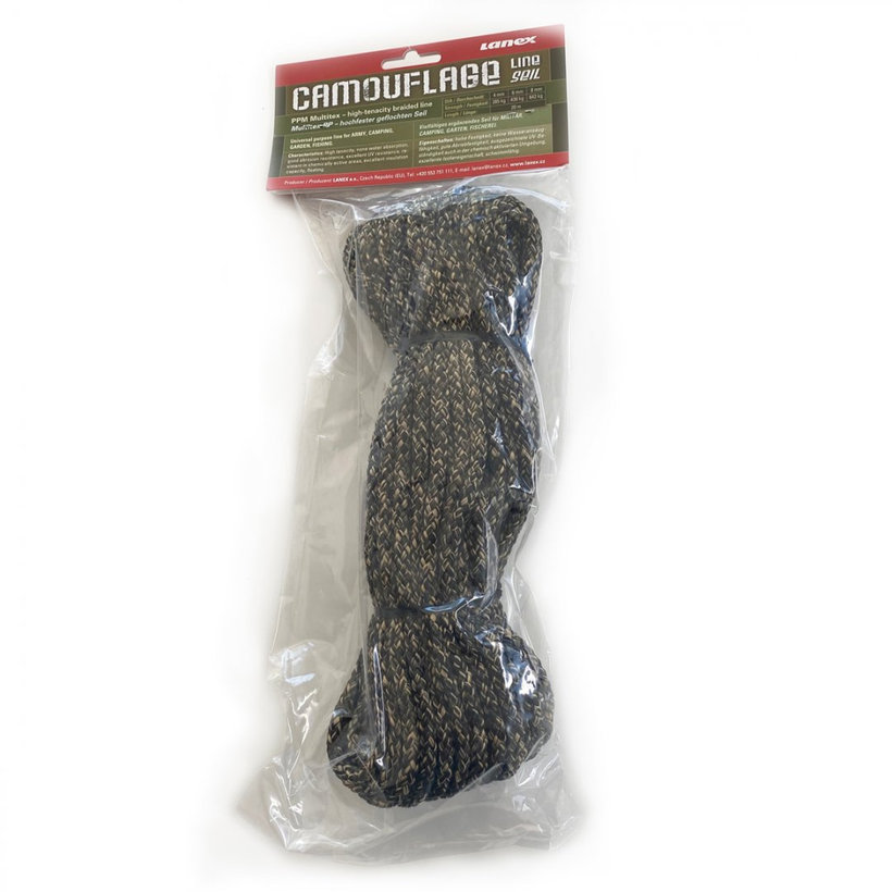 Polypropylénová šnúra pletená bez jadra CAMOUFLAGE 20m 8mm